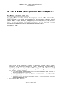 Specific provisions and funding rates