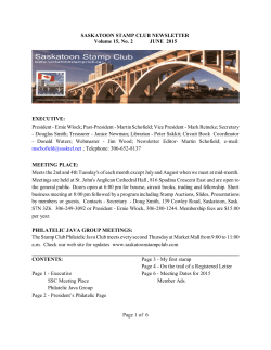 June 2015 - Saskatoon Stamp Club