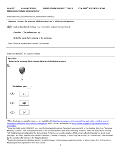 Grade K - Sentence Reading Item Type