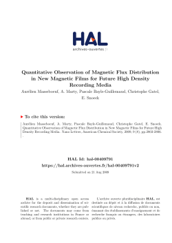 Quantitative Observation of Magnetic Flux Distribution in - Hal-CEA