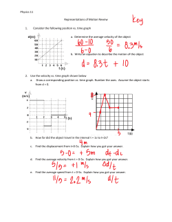 Physics 11 Representations of Motion Reveiw 1