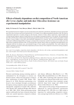 Effects of density dependence on diet composition of North