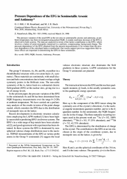 Pressure Dependence of the EFG in Semimetallic Arsenic and