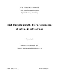 High throughput method for determination of caffeine in coffee drinks