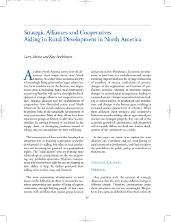 Strategic Alliances and Cooperatives Aiding in Rural Development