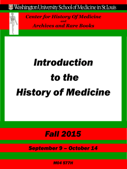 Introduction to the History of Medicine