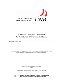 Electronic Thesis and Dissertation MS Word 2000-2003