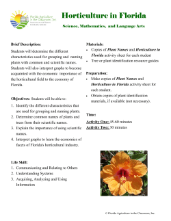 Horticulture in Florida - Florida Agriculture in the Classroom