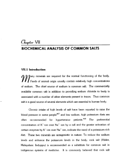 biochemical analysis of common salts