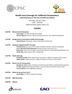 Health Care Coverage for California Farmworkers: