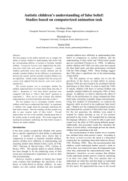 Autistic children`s understanding of false belief