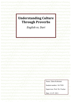 Understanding Culture through proverbs - UvA-DARE