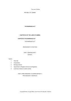 Printing - The Laws of the Republic of Zambia