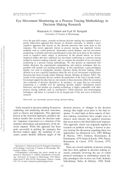 Eye Movement Monitoring as a Process Tracing Methodology in
