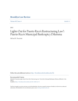 Lights Out for Puerto Rico`s Restructuring Law?