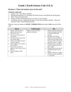 Grade 1 Earth Science Unit (1.E.1)