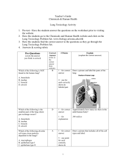 Lung Toxicology Problem Set - virtualpharmtox.pharmacy.arizona