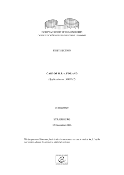 FIRST SECTION CASE OF MP v. FINLAND (Application