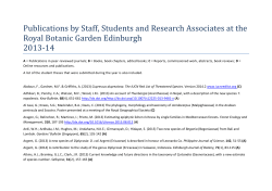 Publications by RBGE staff, students and Research Associates