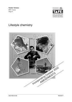 Lifestyle chemistry - NSW Department of Education