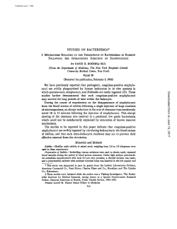 STUDIES ON BACTERIEMIA