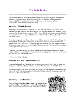 The Taoist Deities - Holy Trinity Academy