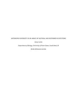 ARTHROPOD DIVERSITY IN AN ARRAY OF NATURAL