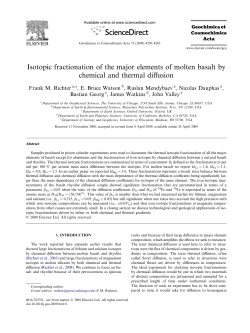 Isotopic fractionation of the major elements of molten