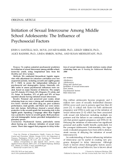 Initiation of Sexual Intercourse Among Middle School Adolescents