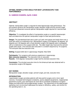 OPTIMAL MANIPULATION ANGLE FOR BEST LAPAROSCOPIC