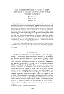 THE UNCERTAINTY EFFECT - Center for Decision Research
