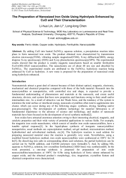 The Preparation of Nanosized Iron Oxide Using