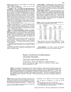 Kinetics of the Reaction of p-Benzoquinone with Sodium Thiosulfate
