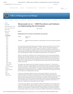 Memoranda 00-10 -- OMB Procedures and Guidance on