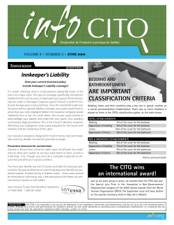ARE IMPORTANT CLASSIFICATION CRITERIA The CITQ wins an