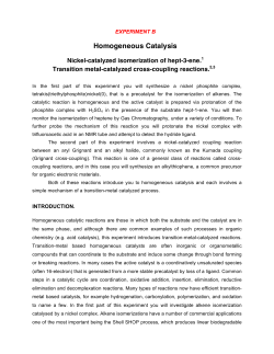 Experiment B Catalysis Spring 2014
