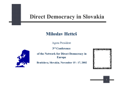 Direct Democracy in Slovakia