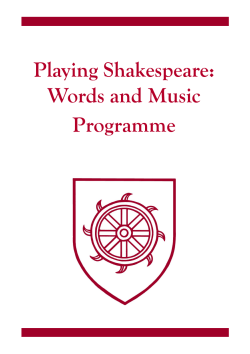Playing Shakespeare: Words and Music Programme