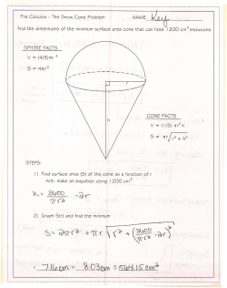 Pre Calculus - The Snow Cone Problem NAME__ ~~~ _ find the