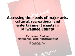 Assessing the needs of major arts, cultural, recreational and