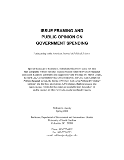 issue framing and public opinion on government spending