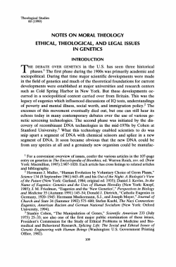 Ethical, Theological, and Legal Issues In Genetics