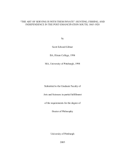 " The Art of Serving is With Them Innate": Hunting, Fishing, and
