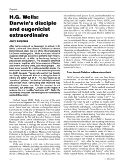 H.G. Wells: Darwin`s disciple and eugenicist extraordinaire