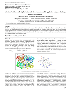 34 Isolation of catalase producing bacteria, production of catalase