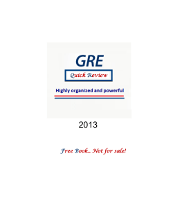 File - What is the GRE?