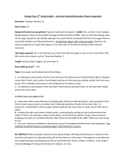 College Prep 11th Grade English &ndash; American Realism/Naturalism