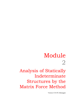 Module2: Analysis of statically indeterminate structures