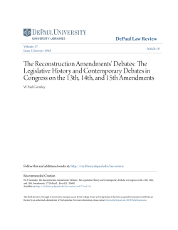 The Reconstruction Amendments` Debates: The