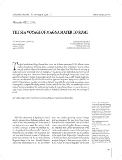THE SEA VOYAGE OF MAGNA MATER TO ROME